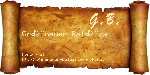 Grünauer Balázs névjegykártya